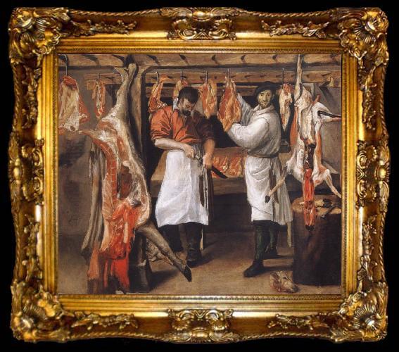 framed  Annibale Carracci the butcher store, ta009-2